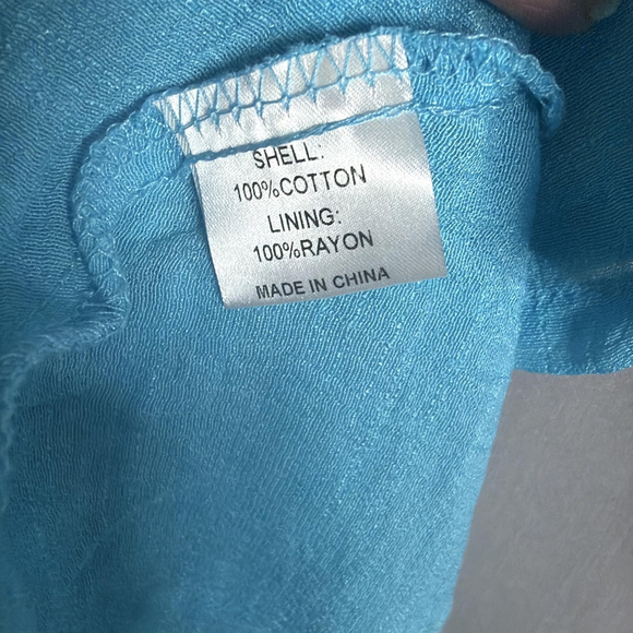 Aria Handmade Top Sky Blue Athena Tunic Cotton Lagenlook Sustainable Sz Medium - Picture 10 of 12